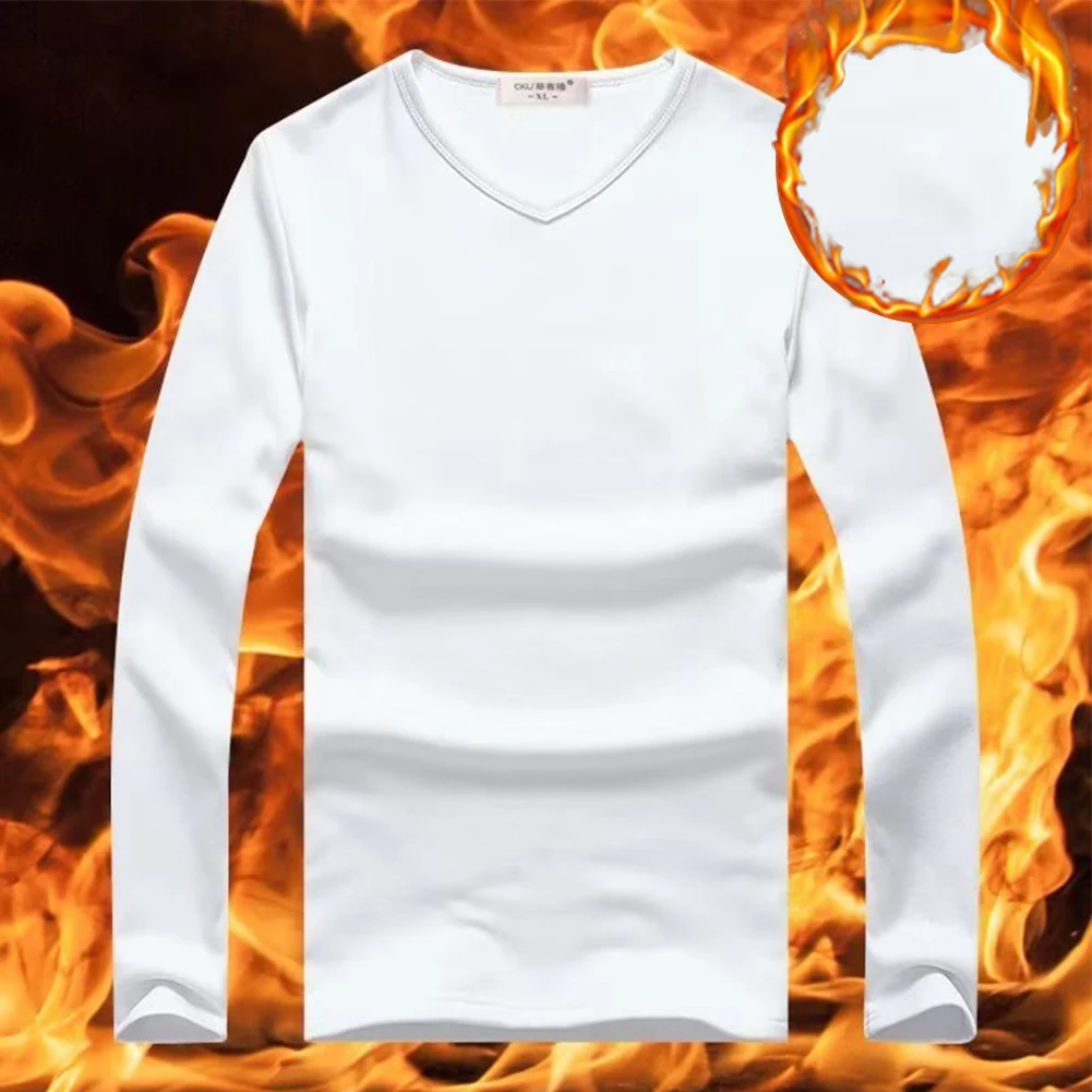 

Mens Thermal Warm V Neck Slim Fit T-Shirt Long Sleeve Undershirt Pullover Tops Heated Winter Thermo Underwear Top Tee