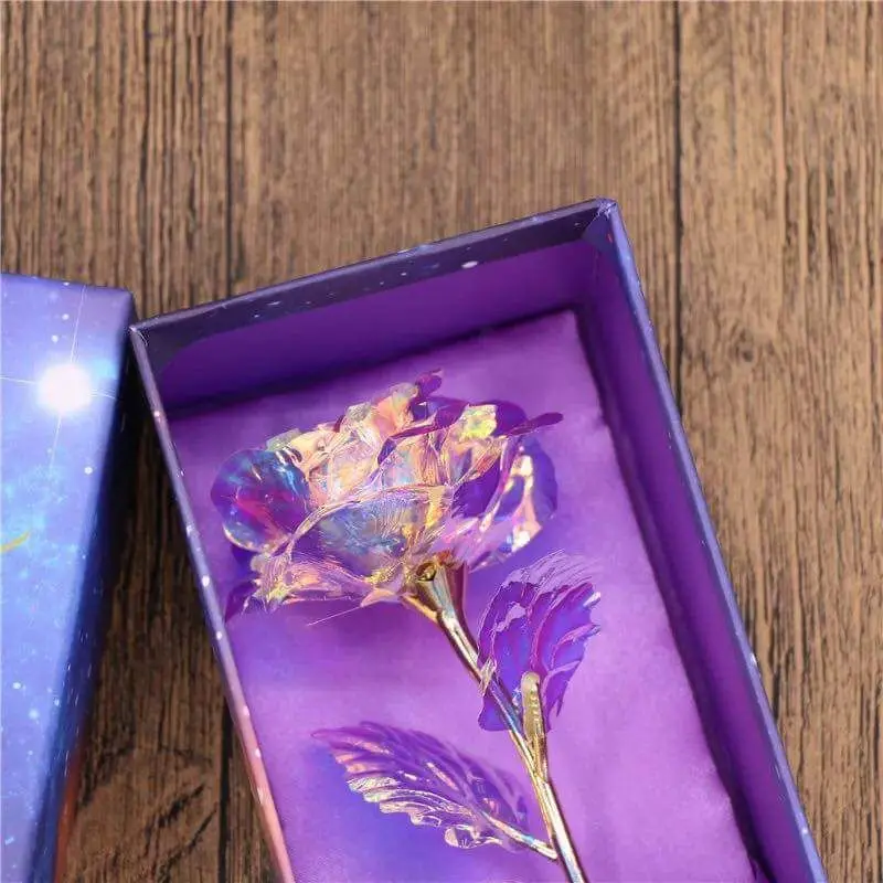 24K Gold Foil Plated Rose Flower with Display Stand - Perfect Gift for Mother's Day & Valentine's Day, Comes in Elegant Gift Box