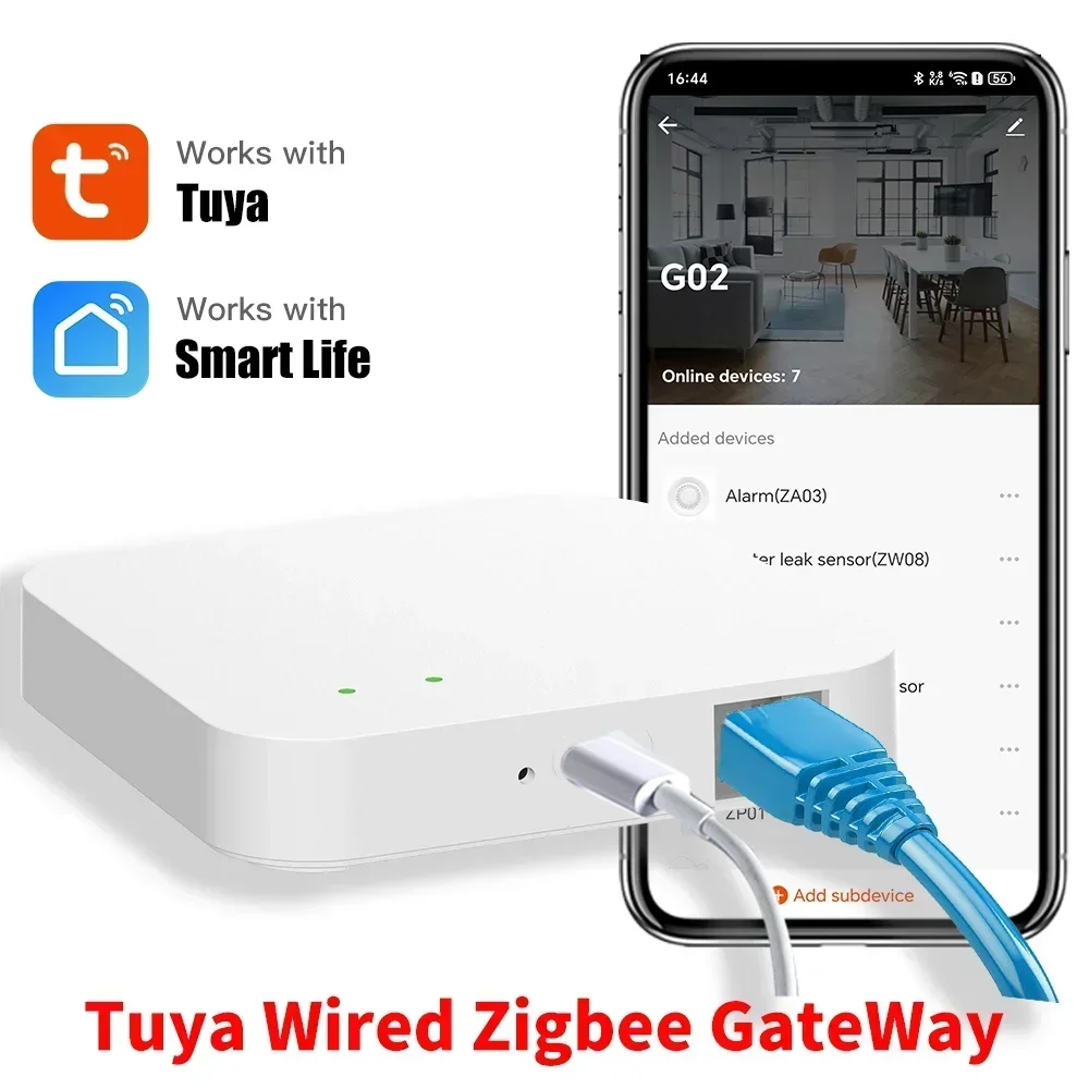 Tuya Zigbee Wired Hub Gateway or Zigbee Devices Via Smart Life Works with Alexa Google Home For Smart Home Automation