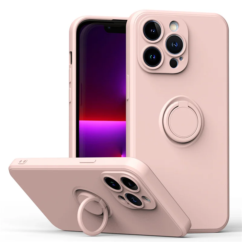 Coque téléphone magnétique en silicone avec anneau de support_voghion.com