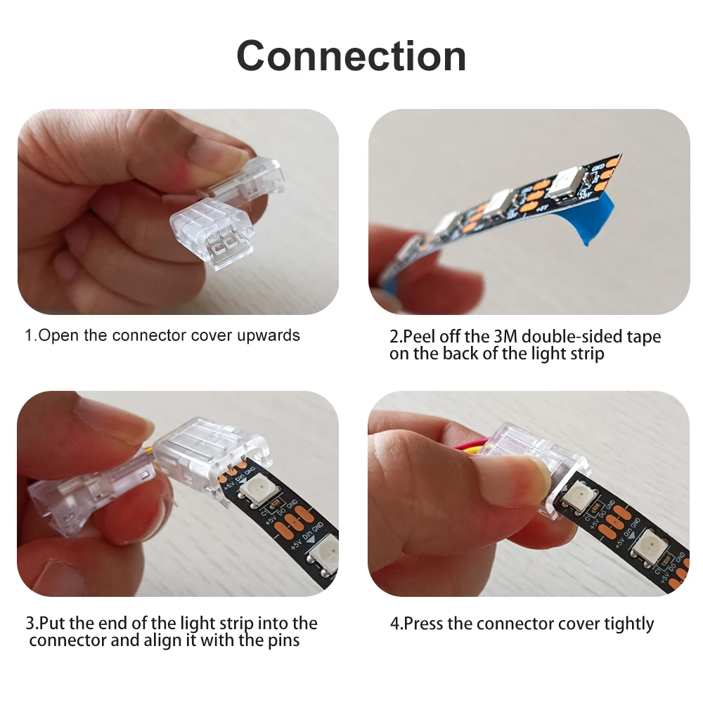 2/3/4/5/6Pin LED Light Strip Corner Connector for RGB RGBW Tape