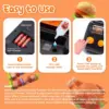 CUTE STONE 2-Layer BBQ Toy Set, Kids Grill with Food, Smoke Sound & Light, Camping BBQ Gift 5