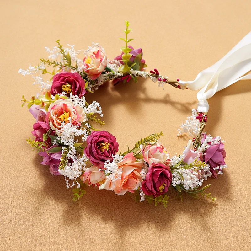 ecorative Props A Multicolor And Dreamlike Quality Ladies' Wedding Bride & Festival Flower Crown Headband