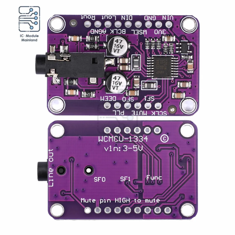 UDA1334A-I2S-DAC-Audio-Stereo-Decoder-Module-Board-3-3V-5V-DAC-I2S ...
