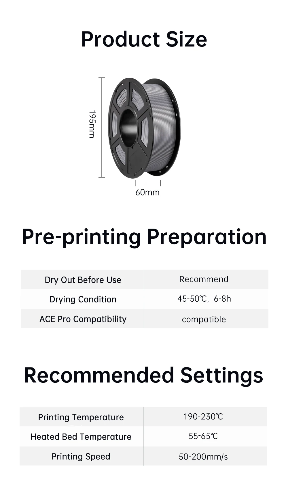 ANYCUBIC 1.75mm PLA+ 3D Printer Filament 1KG/Roll High Precision Pla Plus 3D Printing Material Plastic Rubber Consumables S9b447173be0c47d0a12d6e096722c3dbu