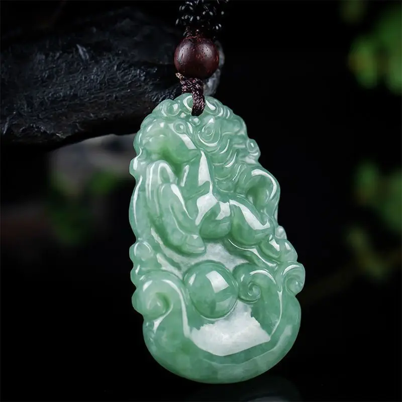 Natural bean seed jadeite zodiac rat ox tiger rabbit dragon snake horse sheep monkey chicken dog pig jade pendant jewelry