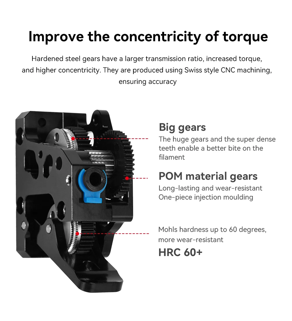 Verbessertes HGX Extruder-Kit: Getriebe- und Motorkit für CR10/Ender 3/CR6/VORON HGX-LITE Hot-End-Extruder-Kit – Detail 14