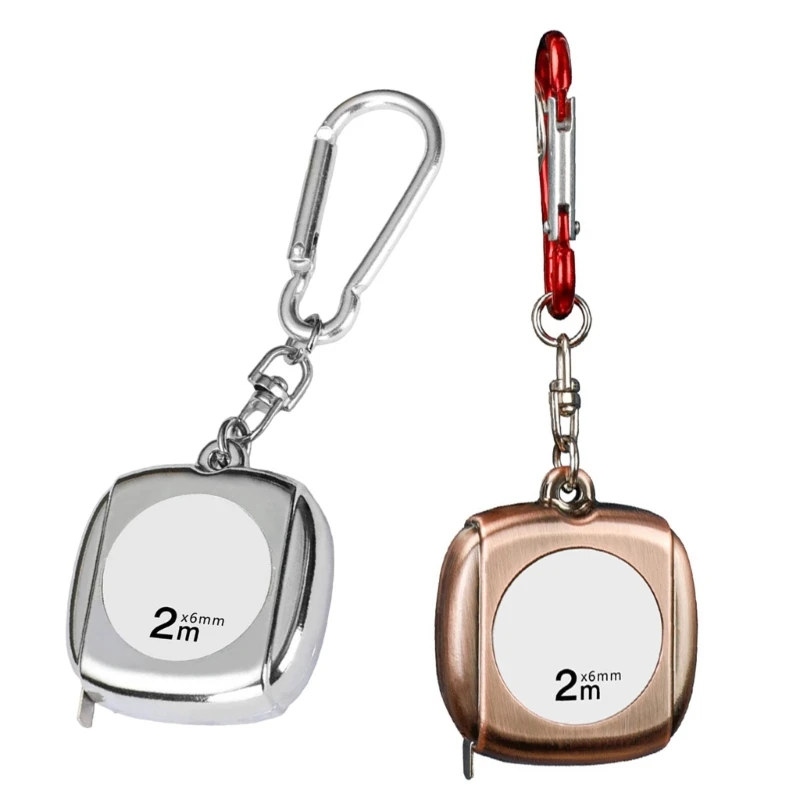 

Y1UD 2meter(6.5ft) Tape Measure Steel Flexible Measuring Tape Keychain Self Locking Waterproof Metric Ruler for Industry Home