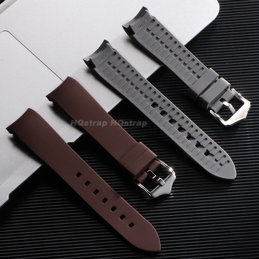 Enhanced Silicone Sport Strap - Curved End, Universal Waterproof Wristband (Multiple Widths Available)