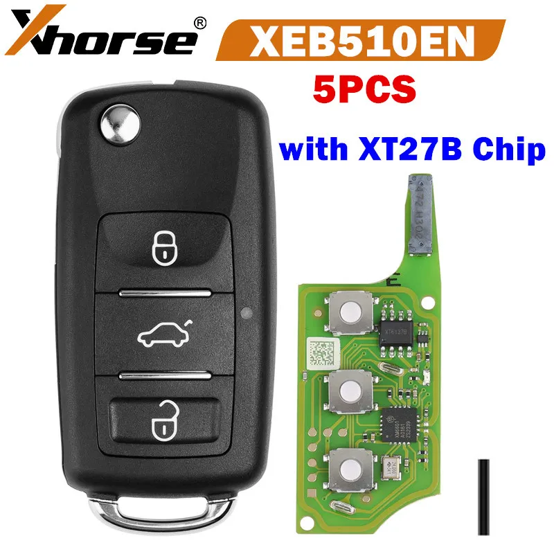 5PCS/Lot Xhorse XEB510EN with XT27B Super Chip for Volkswagen B5 Type Super Remote Key