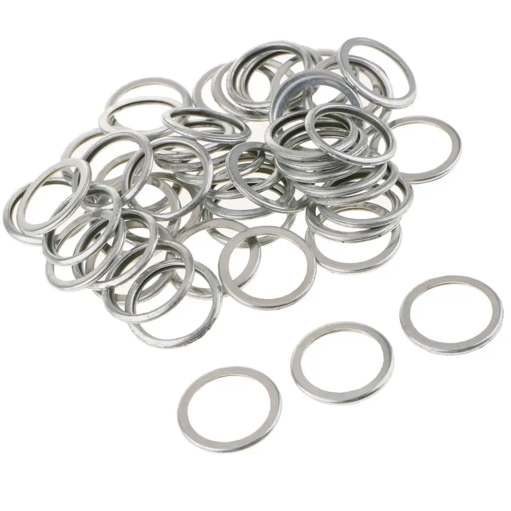 50 Pieces 20mm Car Vehicle Oil Drain Plug Washers Gaskets 1126-AA000 Sliver