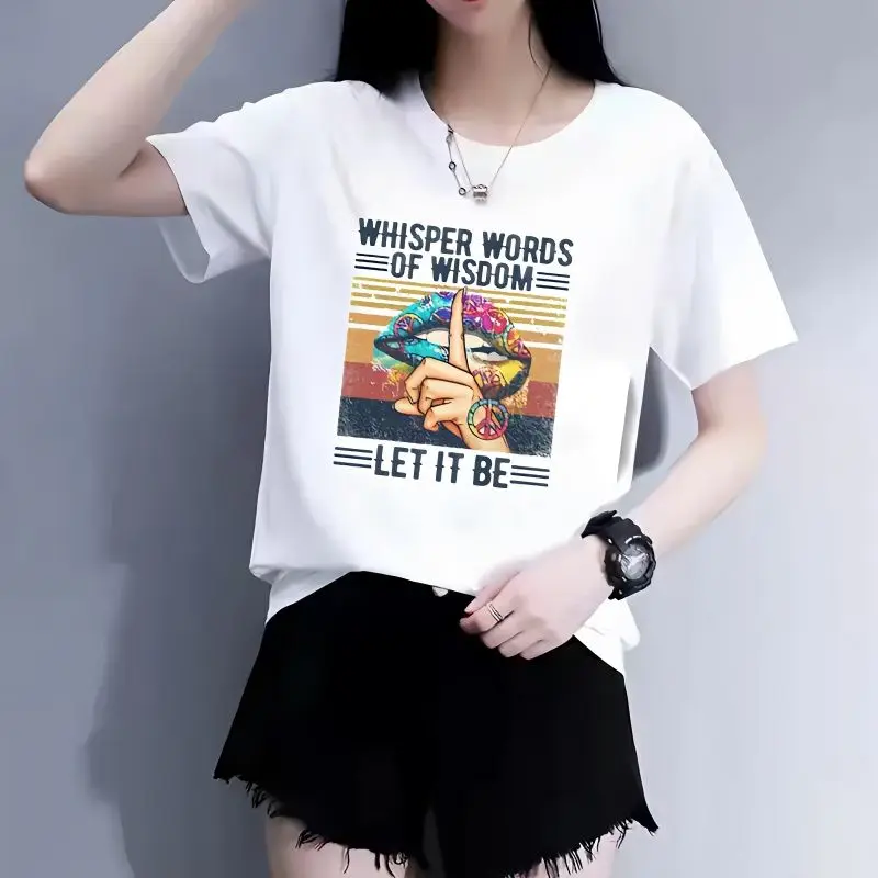 

Printed Tshirt Vintage clothing Vneck Tshirt Oversized shirt Summer Women's T-shirt Women Casual sweatshirt top Collegiate style
