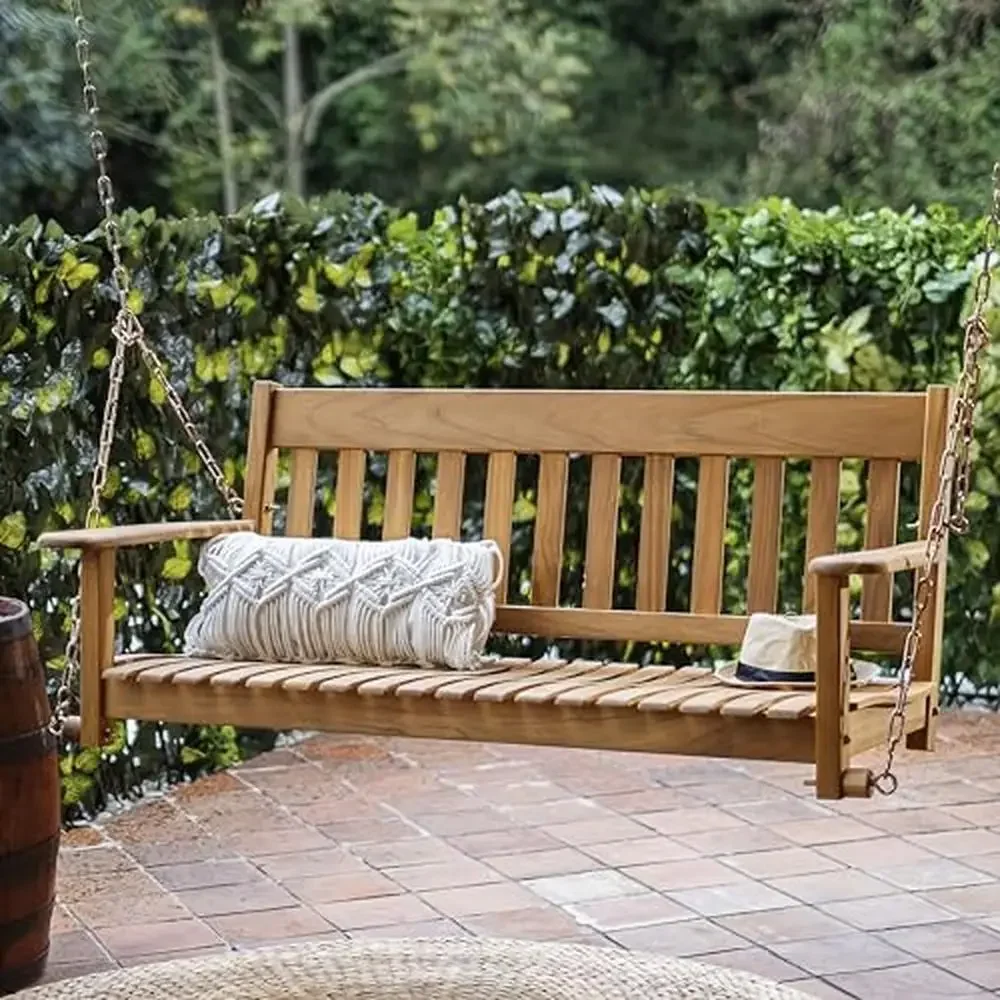 Teak Wood Ergonomic Porch Swing 4