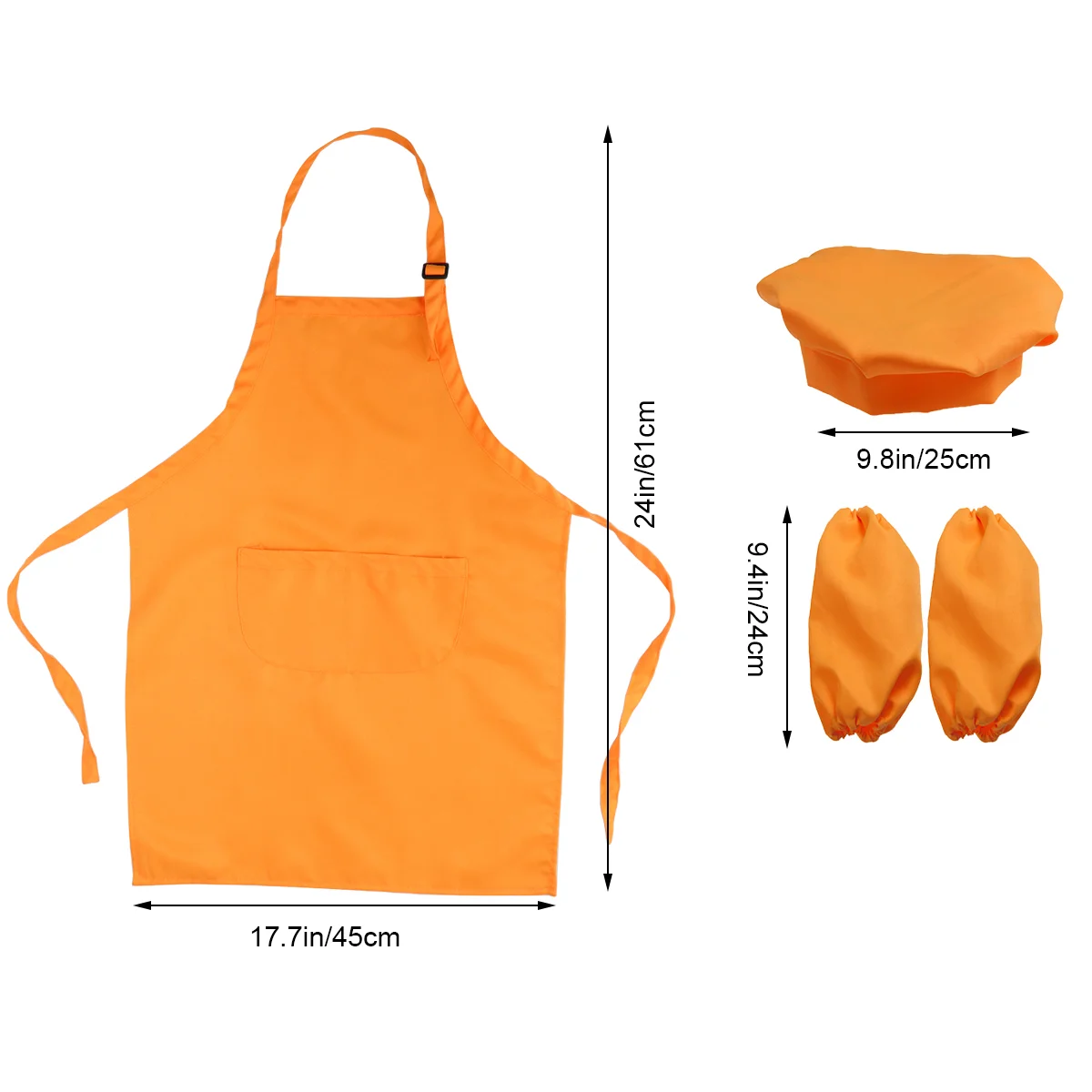 Kids Chef Playset Child Cooking Hand Cuff Apron Children Sleeve Hat Reverse Wear 4