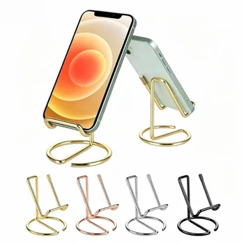 Supporto per cellulare da scrivania, grazioso supporto in metallo dorato per cellulare, accessorio da scrivania, compatibile con tutti i telefoni cellulari, iPhone