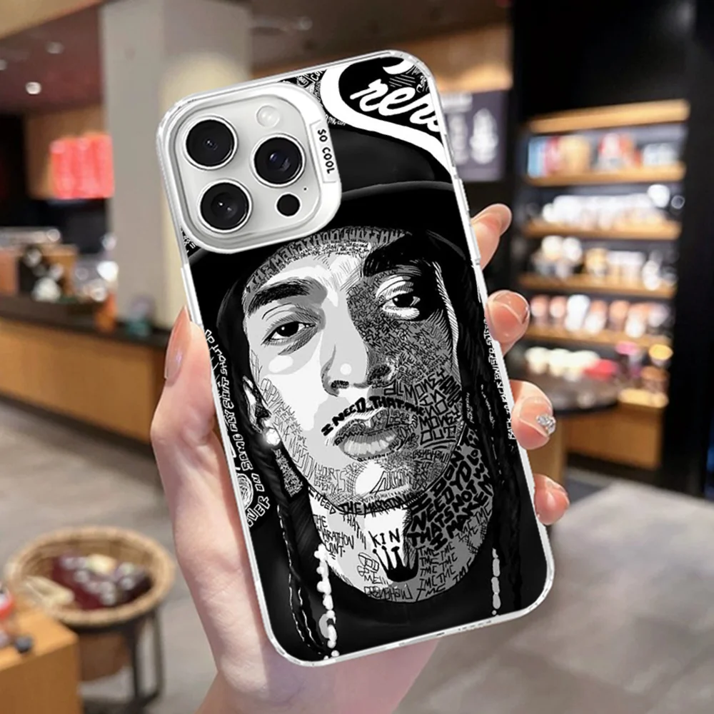 N-Nipseys 래퍼 H-Hussles 휴대폰 케이스, 아이폰 16 15 14 13 12 11 프로 맥스 X XR XSMAX 무광 충격 방지 후면 커버