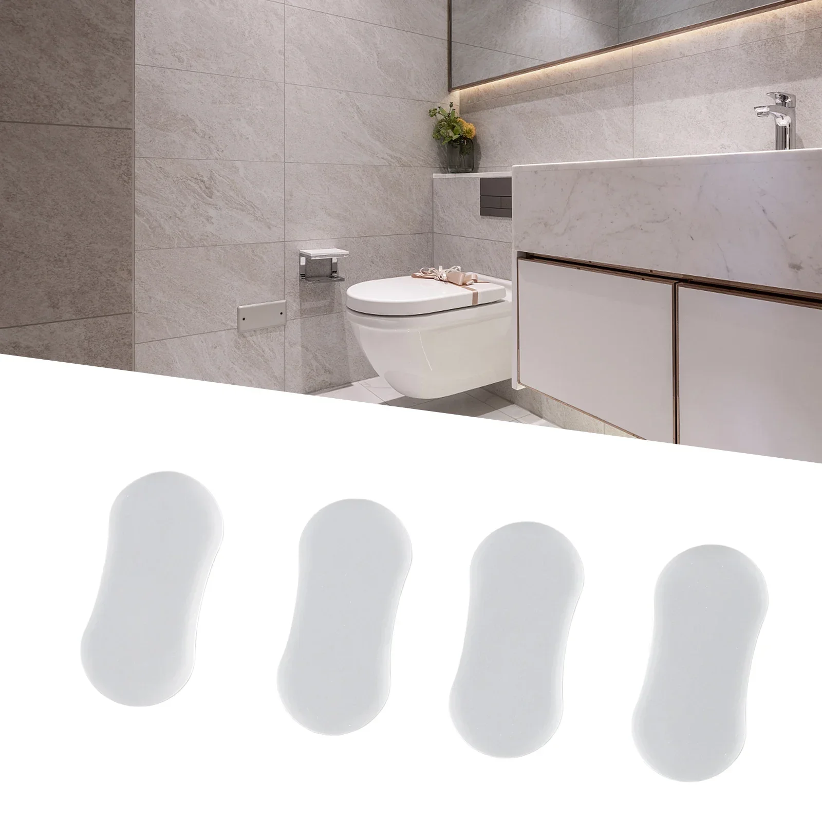 4pcs Toilet Seat Bumper Shockproof Pads Home Hygienic Replacement Parts Bathroom Universal Silicone Strong Adhesive Protective
