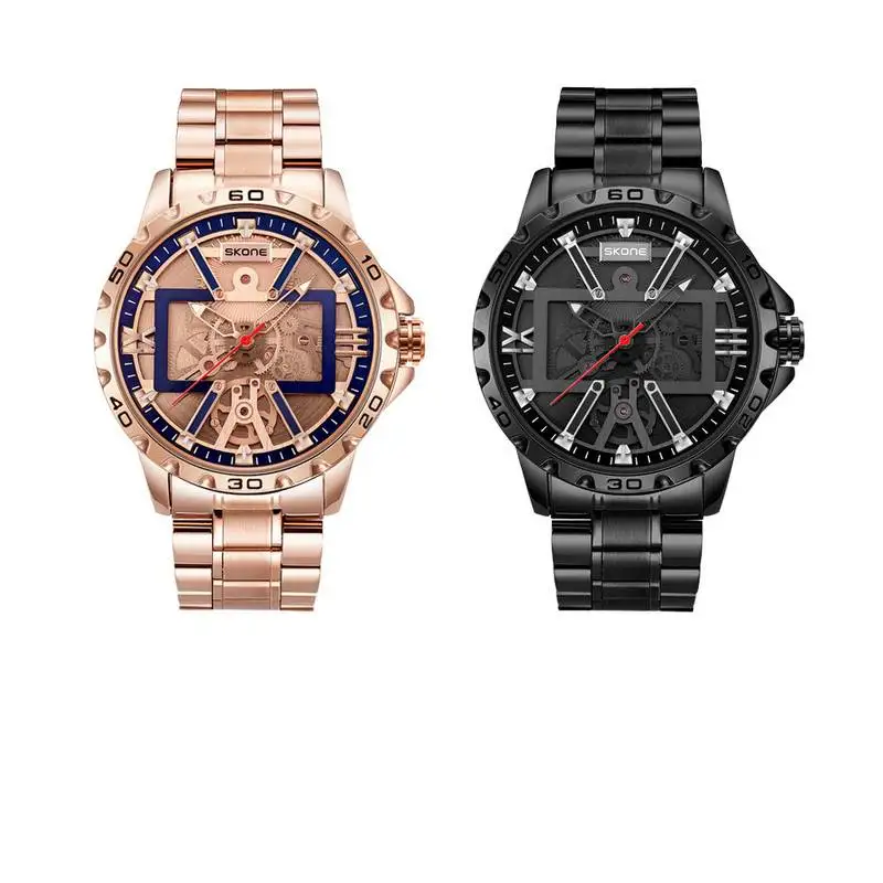 The Round Minimalist Men Big Dial Mechanical Style Watches Stainless Steel Band Fashion Casual Quartz Watch Relogio Masculino