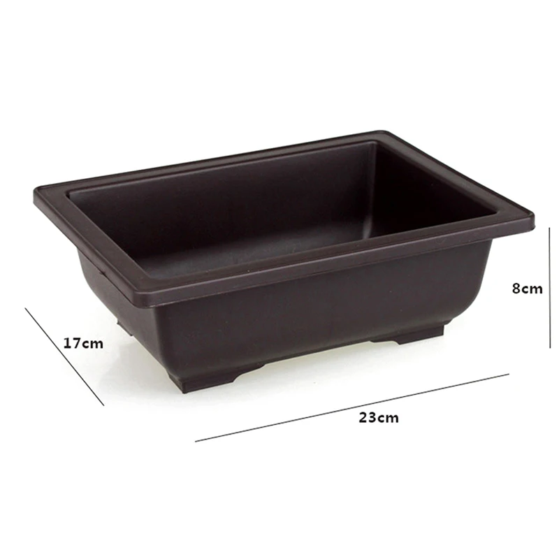 1Pc Flower Pot Imitation Plastic Balcony Square Pots Flower Bonsai Bowl Nursery Basin Planter Imitation Rectangle 