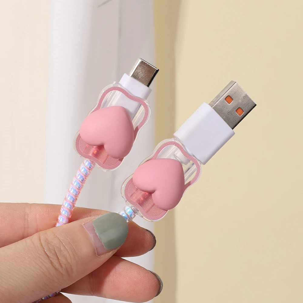 Cute Bear Charger Cable Protector Cable Cargador For Iphone 8 Cord Wire  Protector Saver Protection Cable Cover Osłonka Na Kabel - Cable Winder -  AliExpress