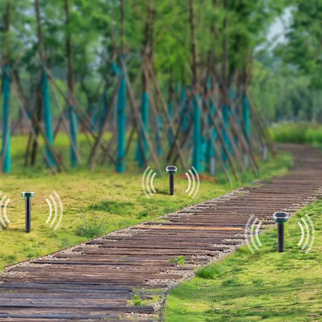 4Db Napenergia -Hajtású Kártevő Ismétlő Ultrahangos Vakondviselő Gopher Vole Kígyó Rágcsáló Üldöző Visszatartó Kerti Kártevőirtás - Image 5