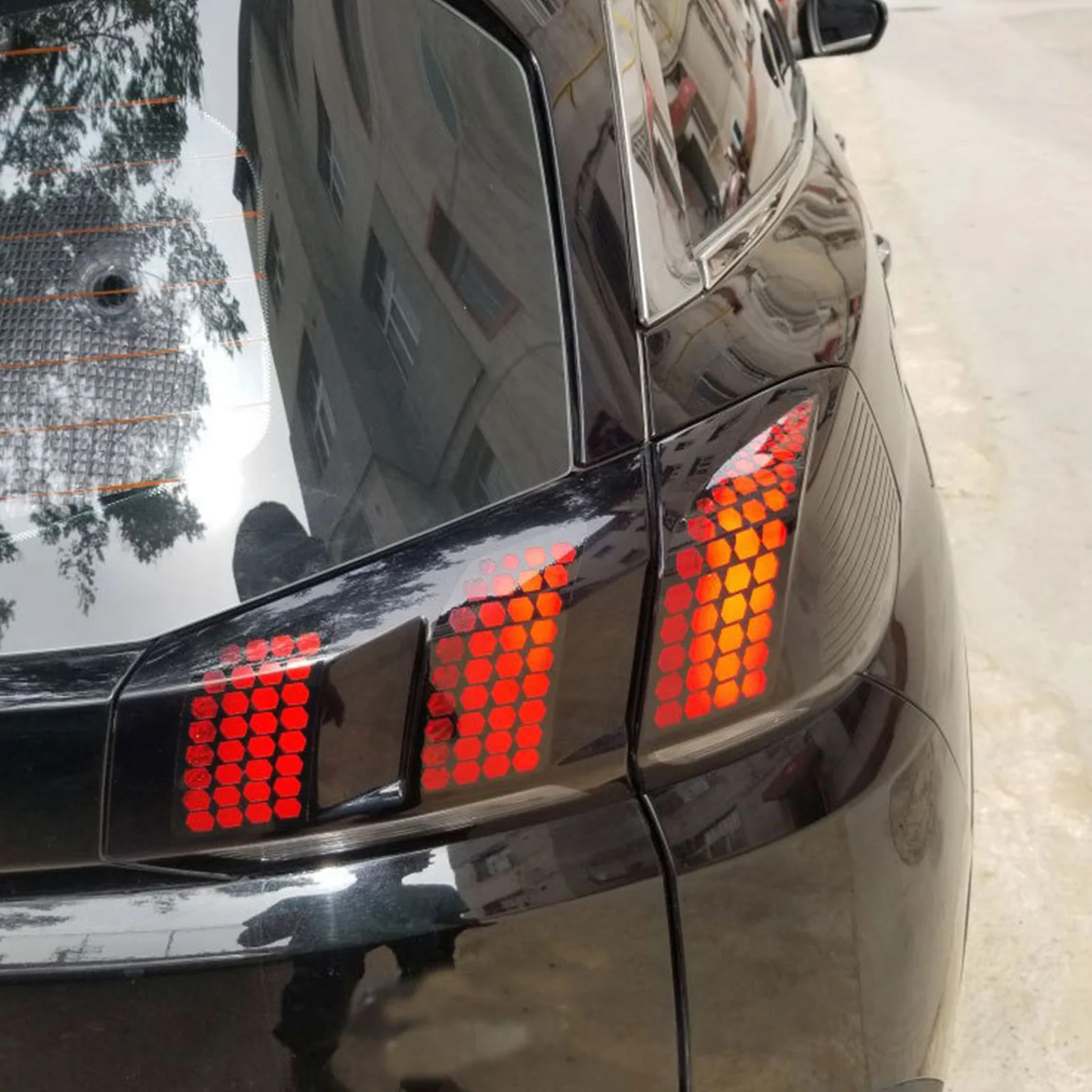 Car Tail Light Decals Honeycomb Type Smoke Film for Exterior