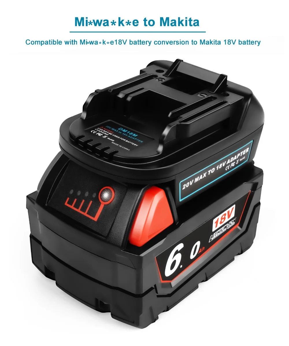 Battery Adapter for DEWALT or Milwaukee conversion to Makita Batteries MAKITA Po