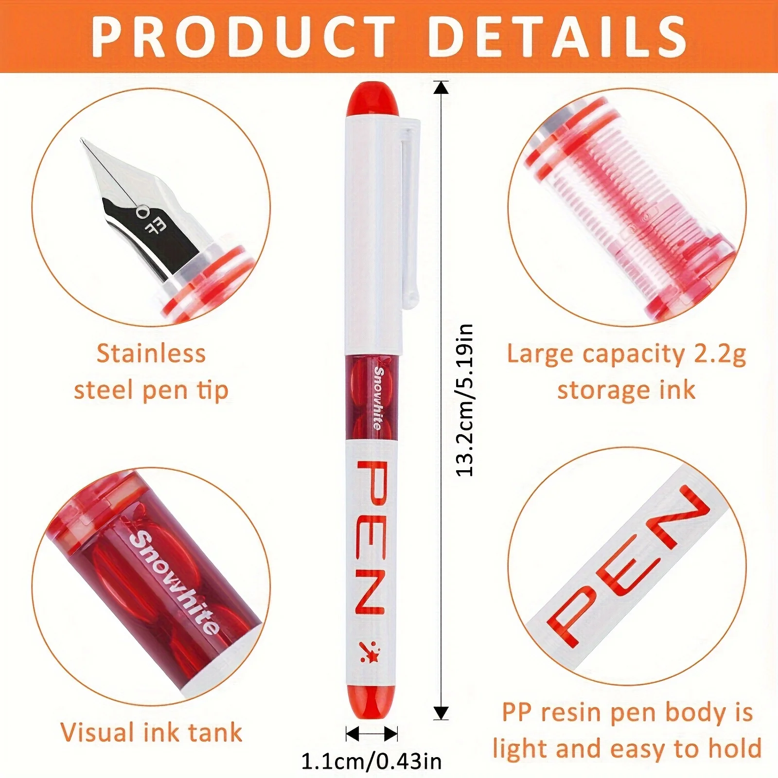 Quick-Dry Smooth Fountain Pens for Drawing and Writing, Ideal for Office and School Supplies