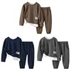 Children Clothes Suits for Boys Girls Autumn Fashion Kids Solid Long Sleeve T-shirt+Shorts Toddler Casual Tracksuit Costume 1