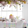 Spring Watercolor Buffalo Plaid Rectangle Tablecloth Wedding Party Decor Kitchen Dining Waterproof Table Cloths Home Decorations 3