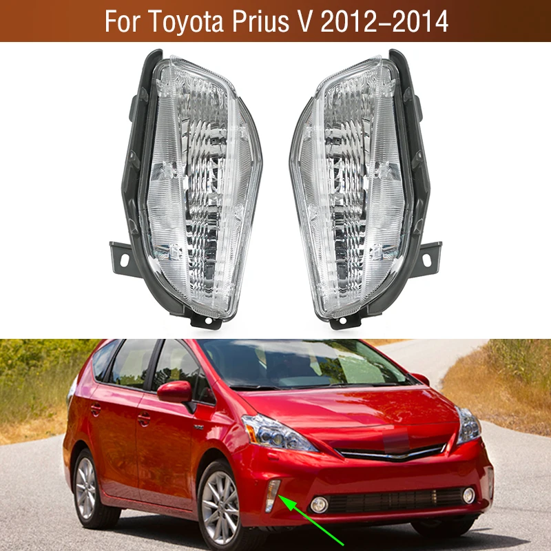 

Front Bumper Daytime Running Light Turn Signal Indicator Lamp For Toyota Prius V PriusV 2012 2013 2014 Foglight Foglamp No Bulb