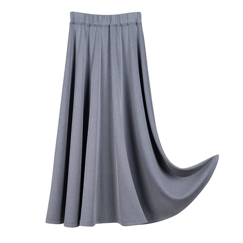 

Academic style new high-end gray high waisted skirt for women, versatile and slimming mid length A-line pleated skirt