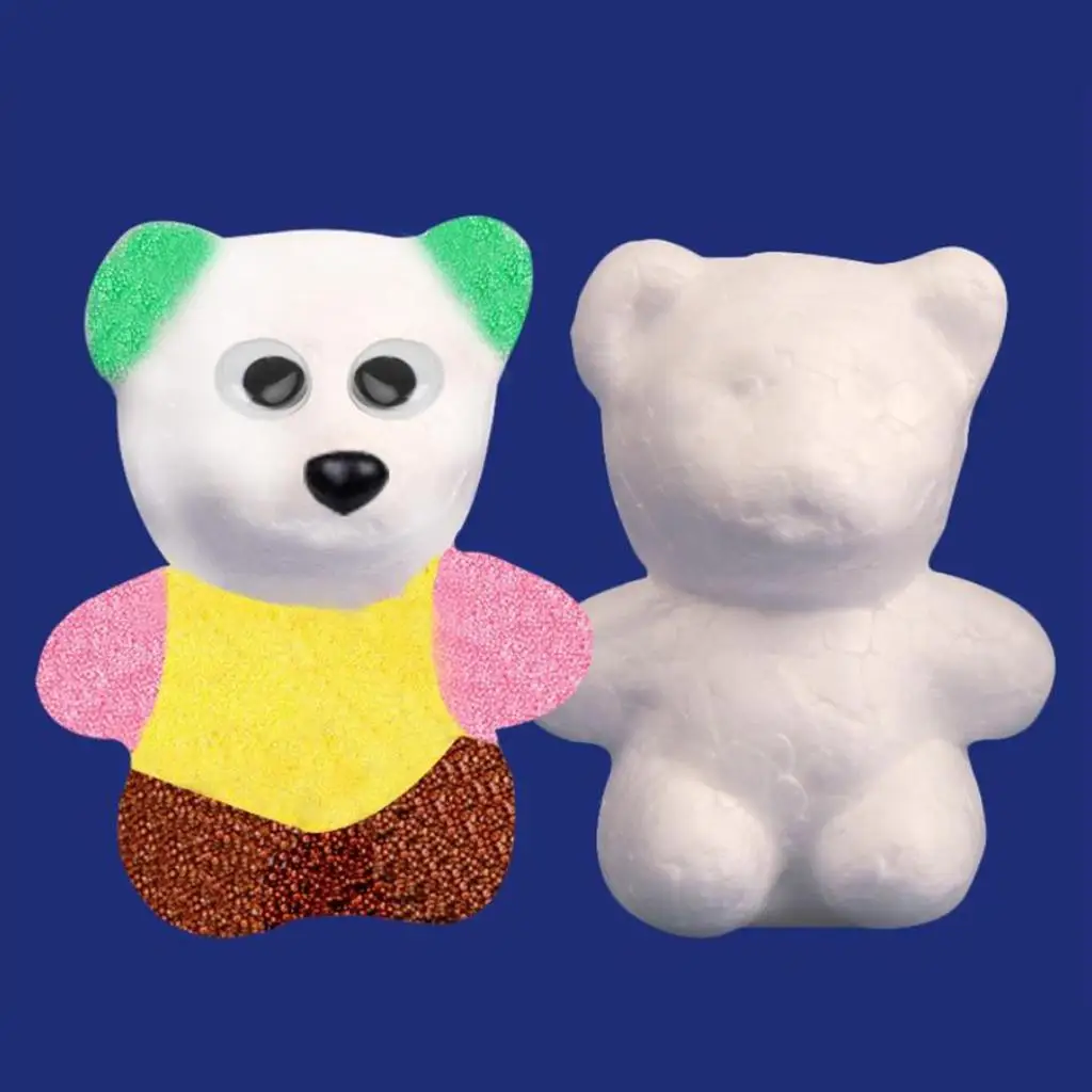 

20 Pieces 60mm Bear Shaped Modelling Styrofoam Foam Creative DIY Kids Painted Crafts,Christmas Party Decoration