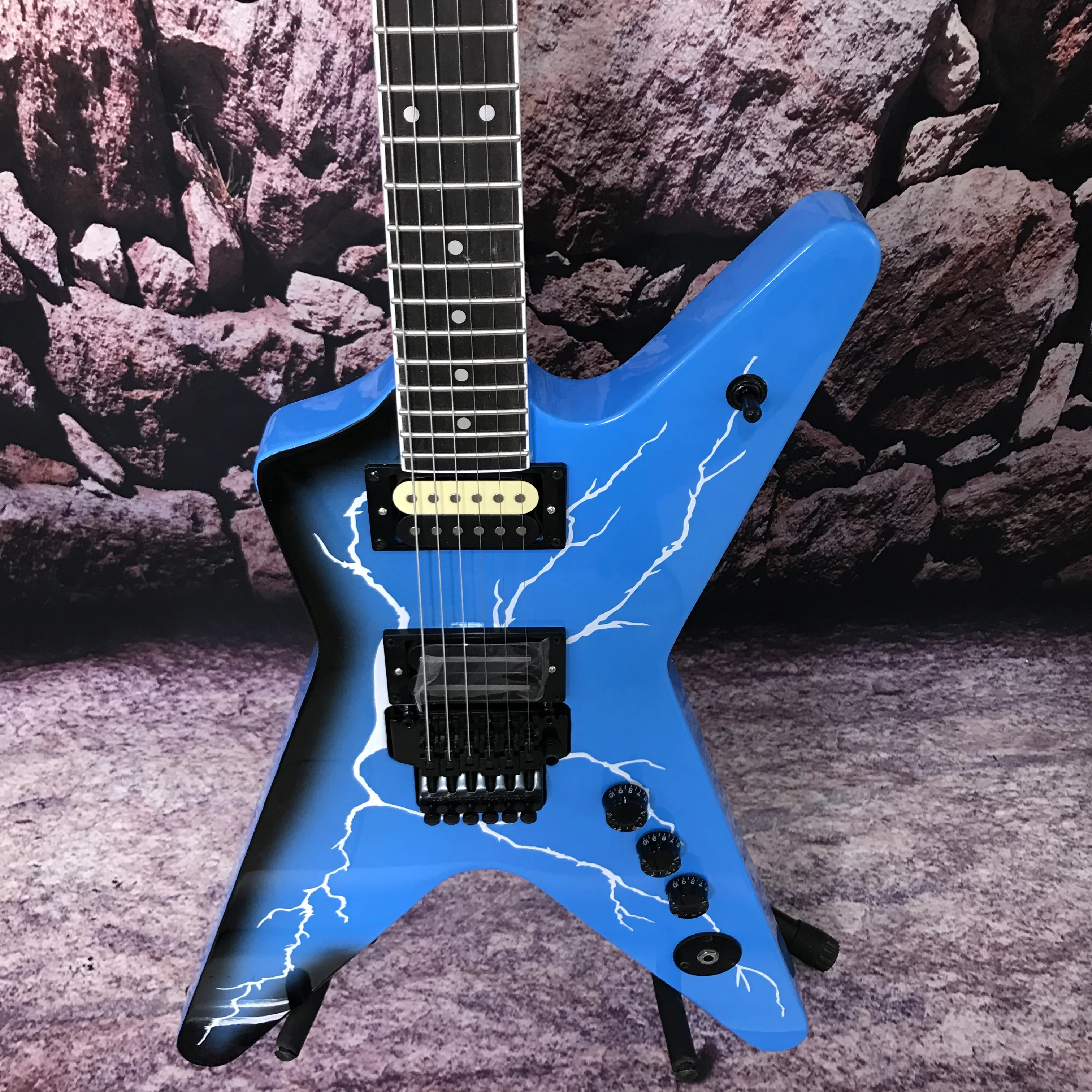 Blue Dimebag Dean Electric Guitar ML From Hell Lighting Body Bridge hot sale
