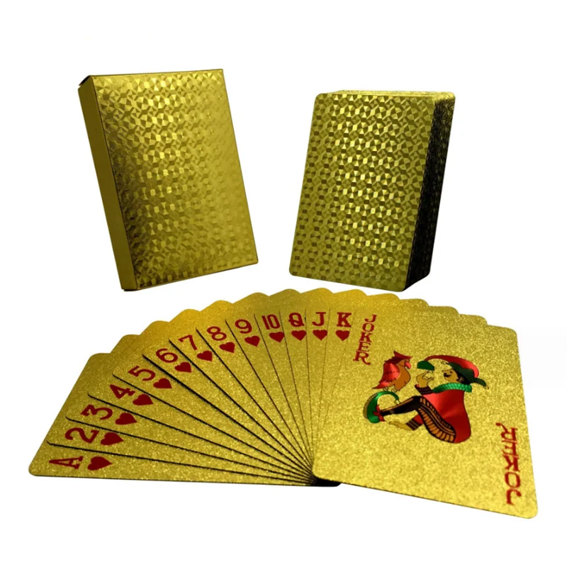 Gold Playing Cards Plastic Poker Game Deck Foil Pokers pack Magic Cards Waterproof Card Gift Collection