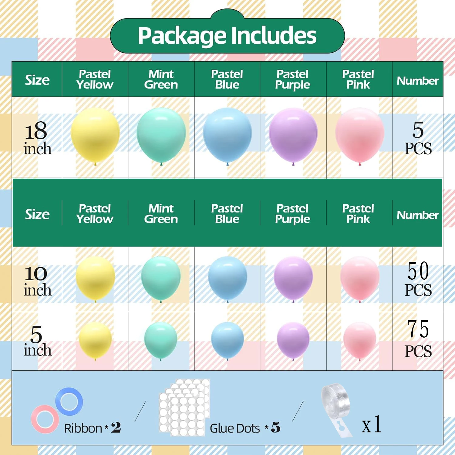 Pastel Balloon Garland Kit 6