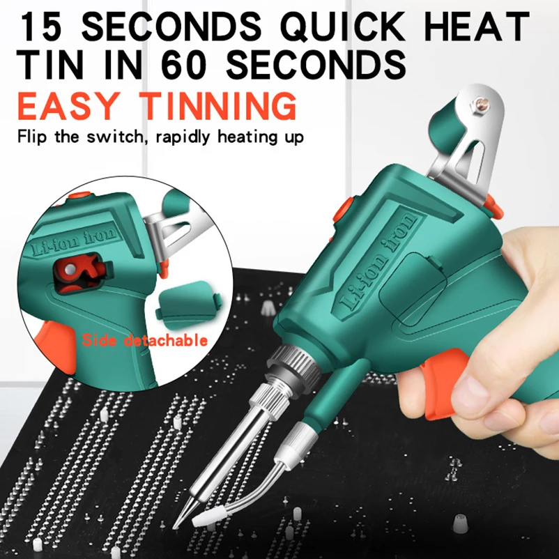 80W lithium battery soldering gun low voltage wireless charging handheld soldering gun electronic repair iron