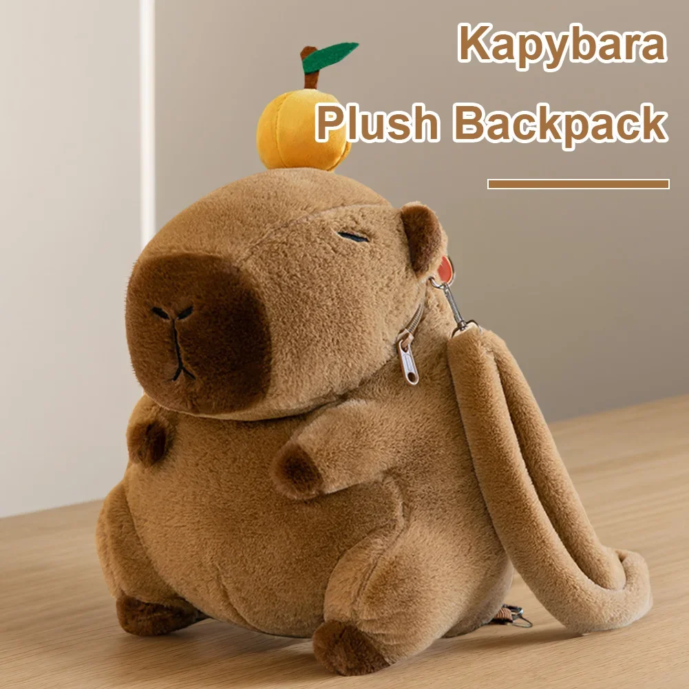 Cute Capybara Plush Backpack Funny Kawaii Doll Fur Bag Cartoon Capybara Shoulder Bag Children Mini Knapsack Bag for Kids Student
