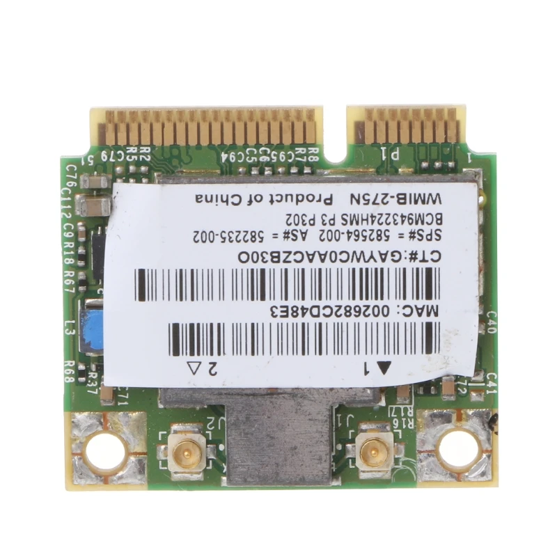 Wireless Card for HP BCM943224HMS 582564-001,Half Mini PCI-e LAN Card,Support 802.11a 300Mbps 582564-001 QXNF