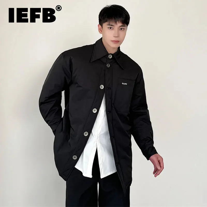 

Модное хлопковое пальто IEFB в Корейском стиле, трендовая Мужская одежда, однотонные нишевые дизайнерские винтажные бриджи, куртки, новинка 2023, 9C3469