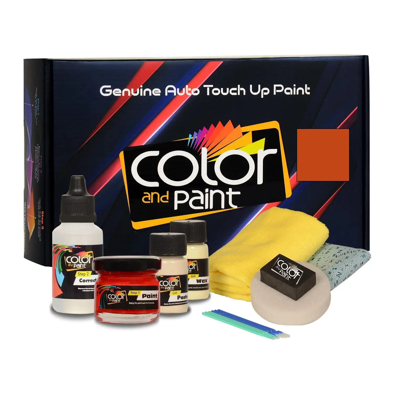 

Color and Paint compatible with KIA Automotive Touch Up Paint - SUNSET ORANGE MET - O6 - Basic Care