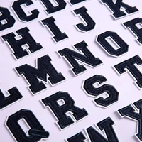 Navy Blue Alphabet Iron-On Letter Patch – Embroidered DIY Applique for Clothing, Bags, Name Badges & Sewing Accessories - Image 2