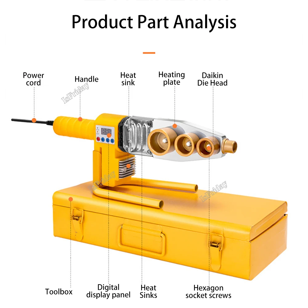 600W/800W/1000W Pipe Welding Machine Pipe Soldering Iron Plastic Welding PP/PPR/PB/PE/PP-C Tube Heating Hot Melting Tool 3
