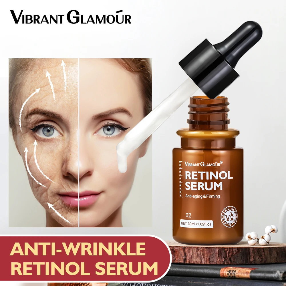 

VIBRANT GLAMOUR Retinol Face Serum Moisturizing Whitening Firming Fade Fine Lines Anti-wrinkle Anti-aging Deep Care Essence 30ML