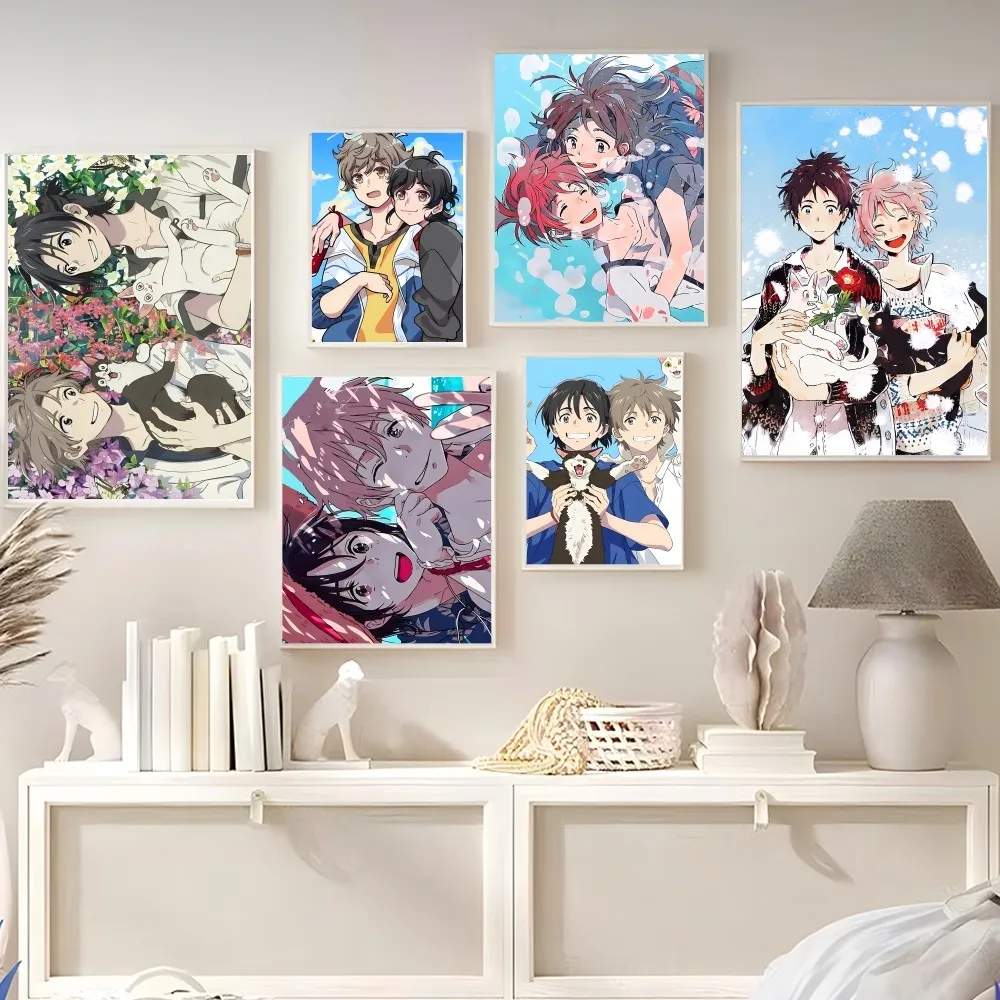 

Anime Movie Umibe No Etranger Poster Self-adhesive Art Poster Retro Kraft Paper Sticker DIY Room Bar Cafe Vintage Decorative