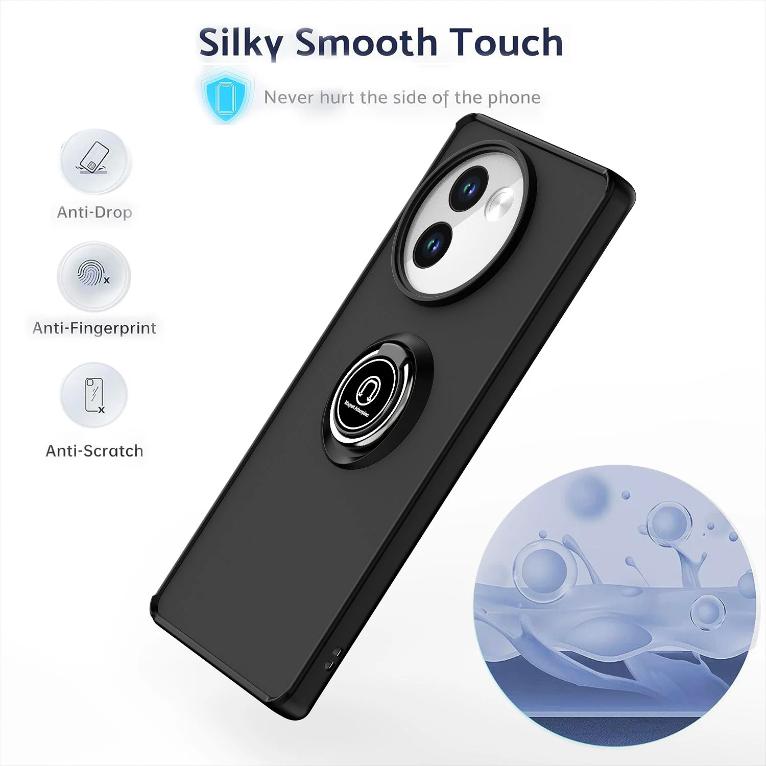 Armor Matte Case with Ring Magnetic Holder Stand - Shockproof and Stylish Protective Cover