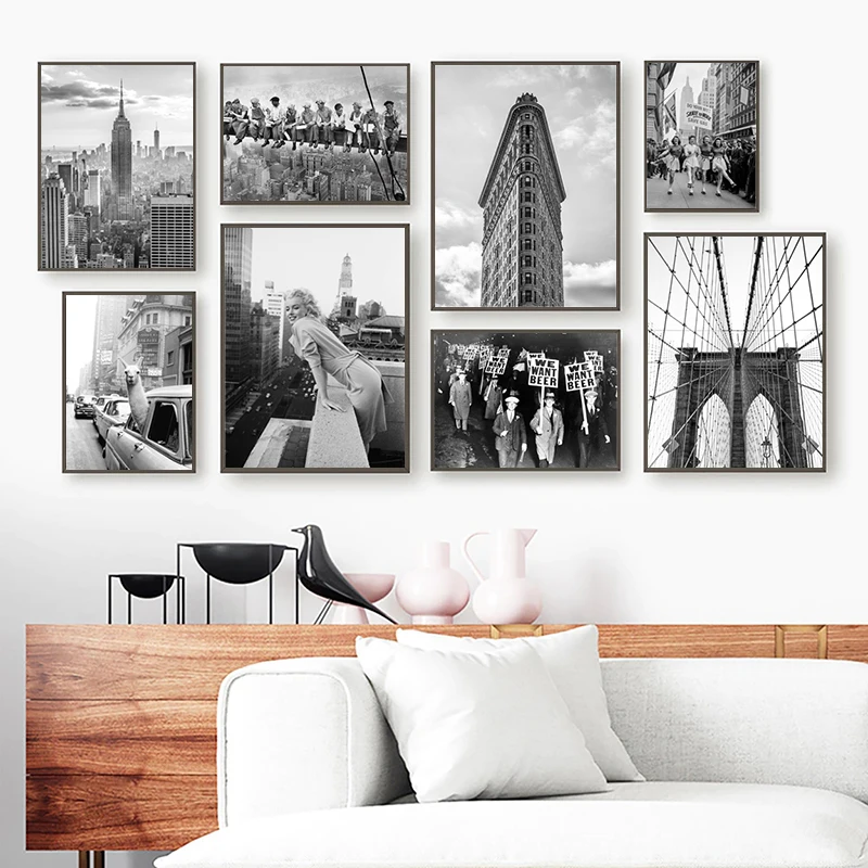 Photo Vintage New York  Workmen Lunch Art wall Framed Poster Canvas Print 