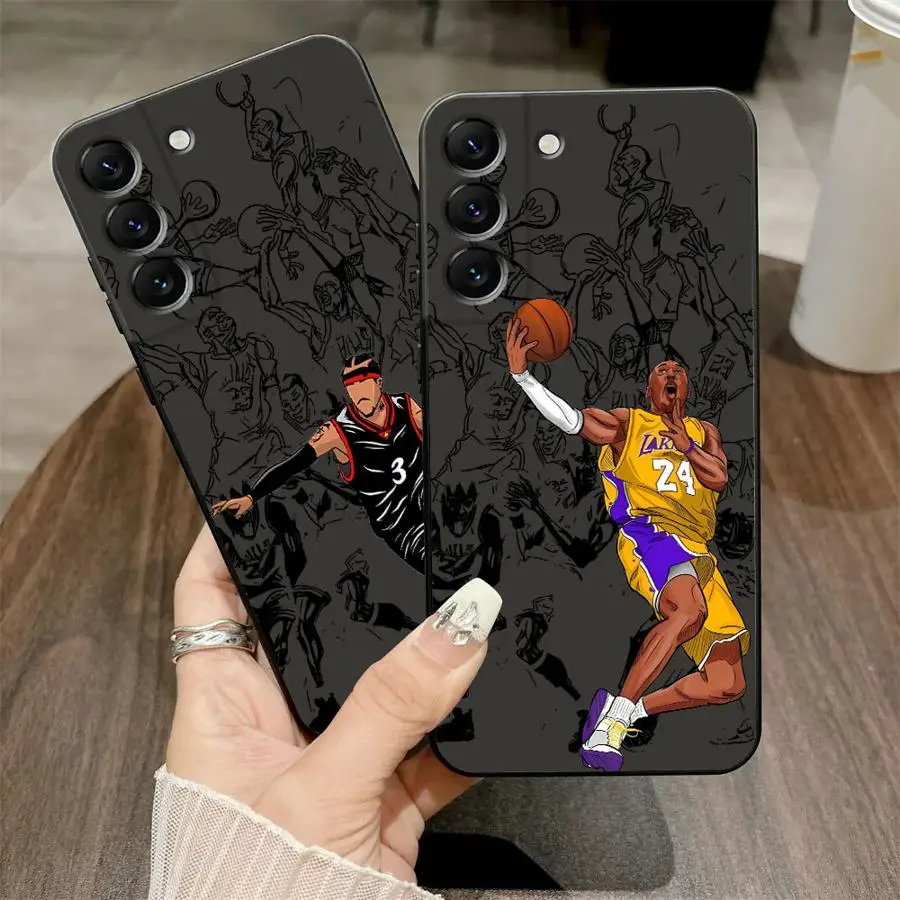 Black Soft Phone Cover with Cute Basketball Star Design