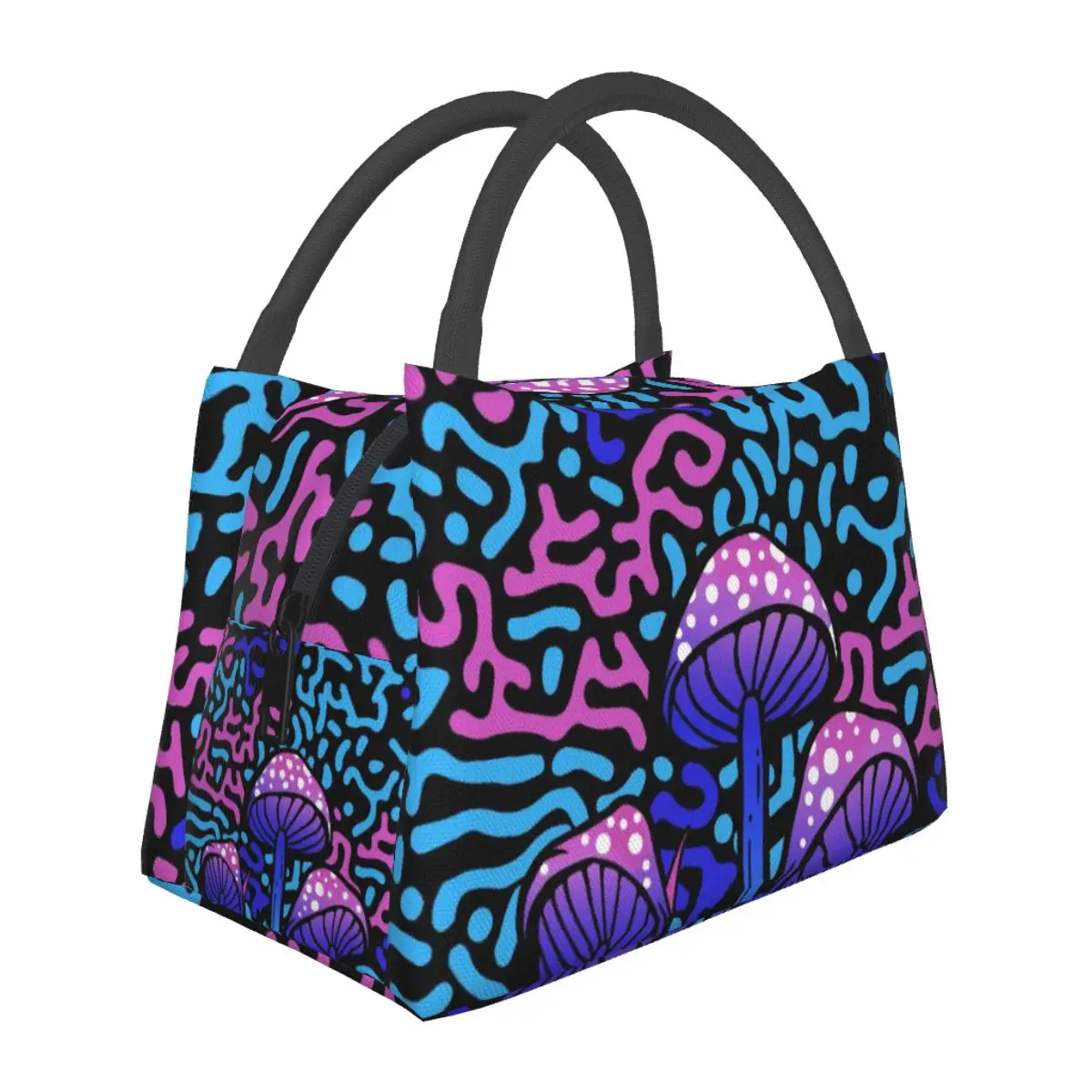 

Mushroom Art Fresh Cooler Bag Lunch Box Women Convenient Lunch Bag Waterproof Kawaii Mushroom Pattern Food For Work Keep Warm