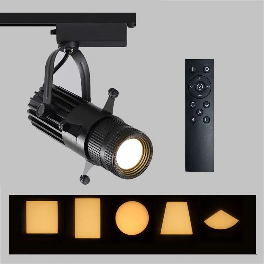10W 20W 30W Dimmable Adjust Shape Graphics Cutting Light 2700K to 6500K Zoomable LED Track Light Painting LED Ceiling Spotlight 2